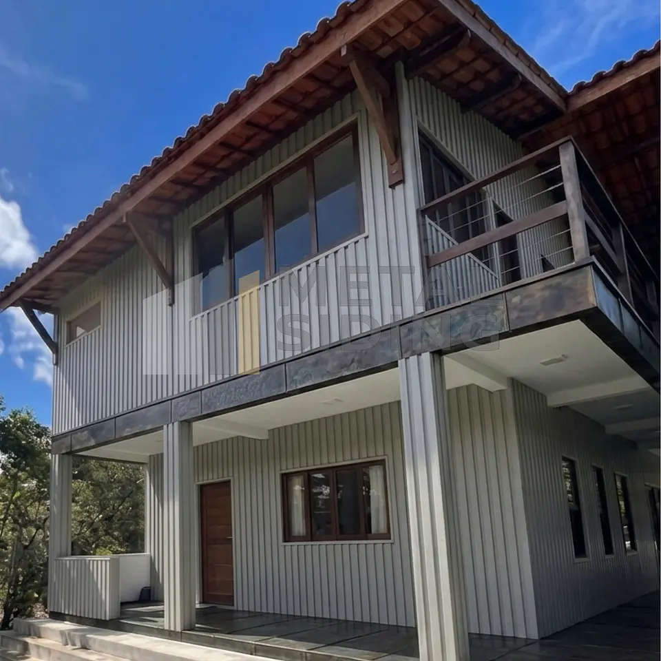 Metal Siding ranurado color Piedra Caja 8 Planchas 1
