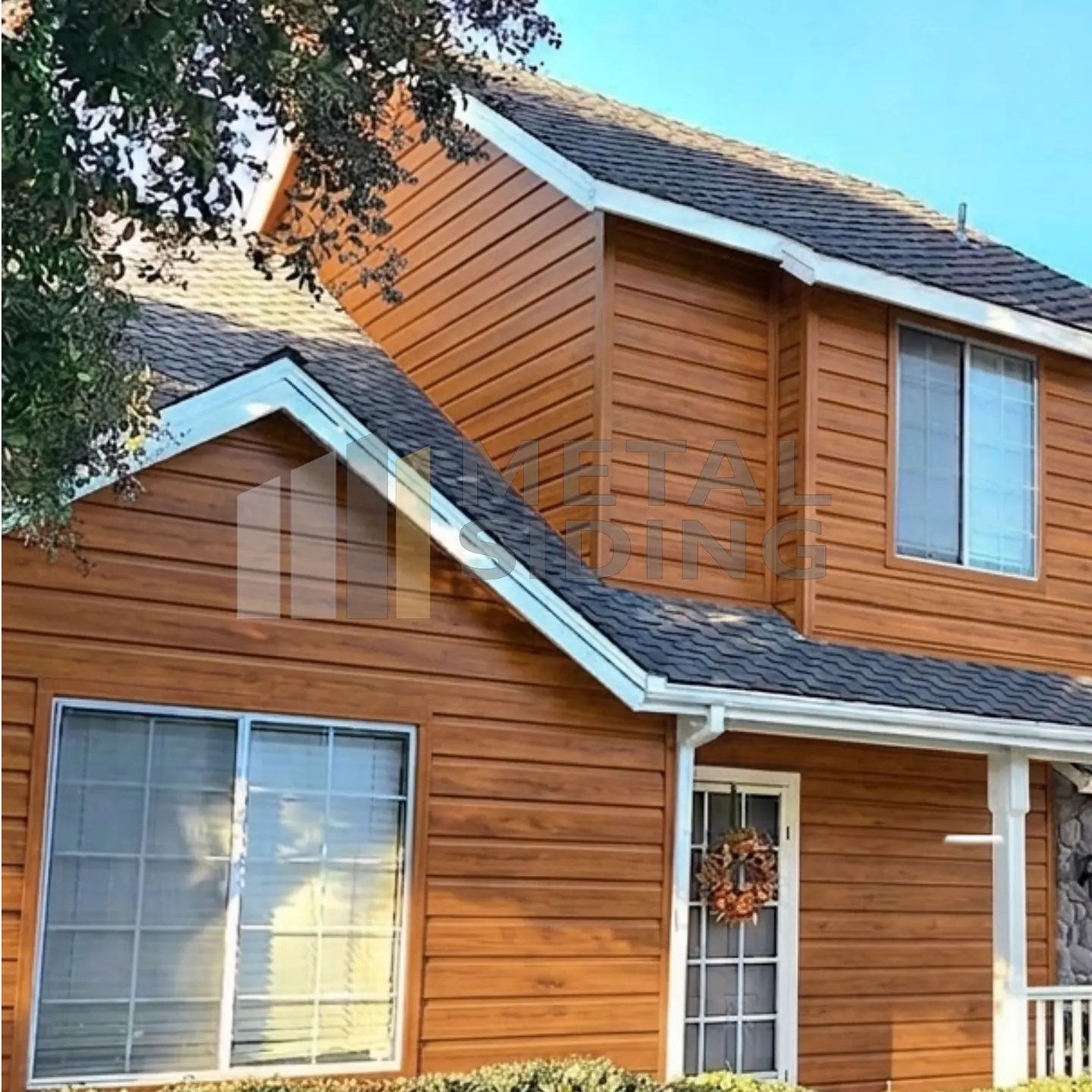 Metal Siding texturizado color Madera Caja 8 Planchas 1