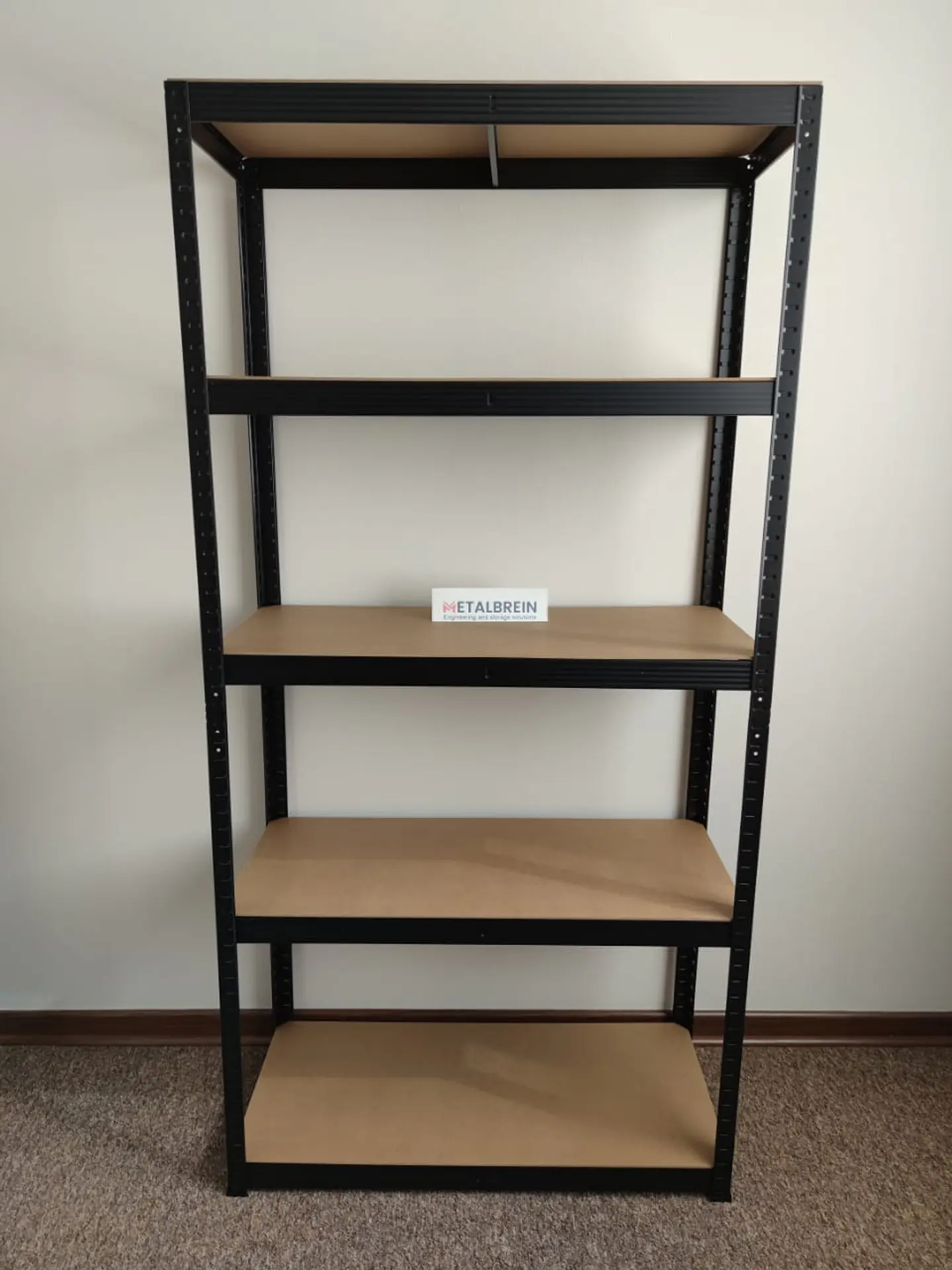 Estante Metálico 186x90x40 Negro - 5 niveles - 375kg 5