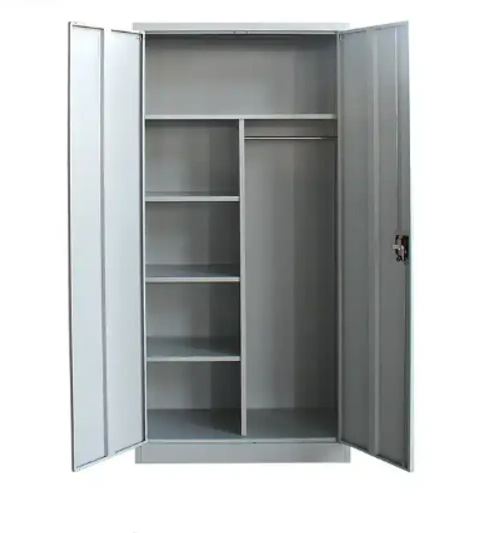 Estante Armario Metálico Cerrado Repisas y Barra de colgar 185x87x40 cm - 2 Puertas 1