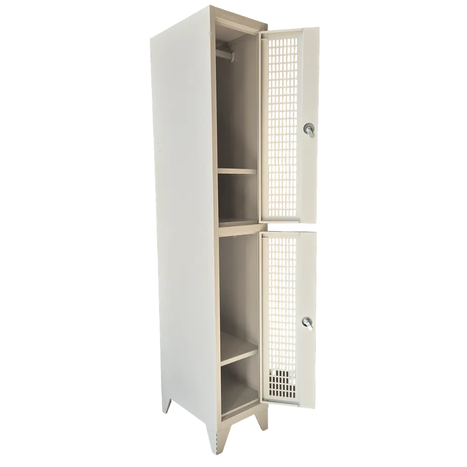 Locker Metálico puerta malla 1 cuerpo 2 puertas 3
