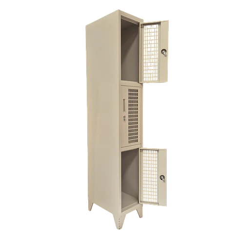 Locker Metálico puerta malla 1 cuerpo 3 puertas