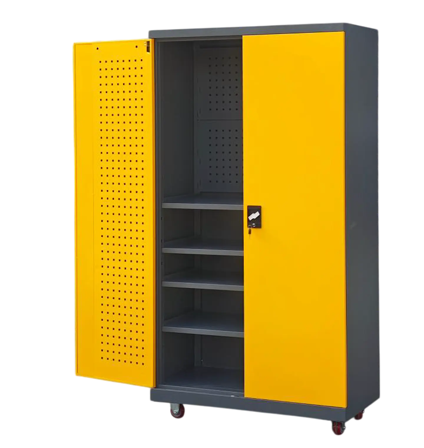 Gabinete Estante Metálico Herramientas con ruedas - 2 Puertas 3
