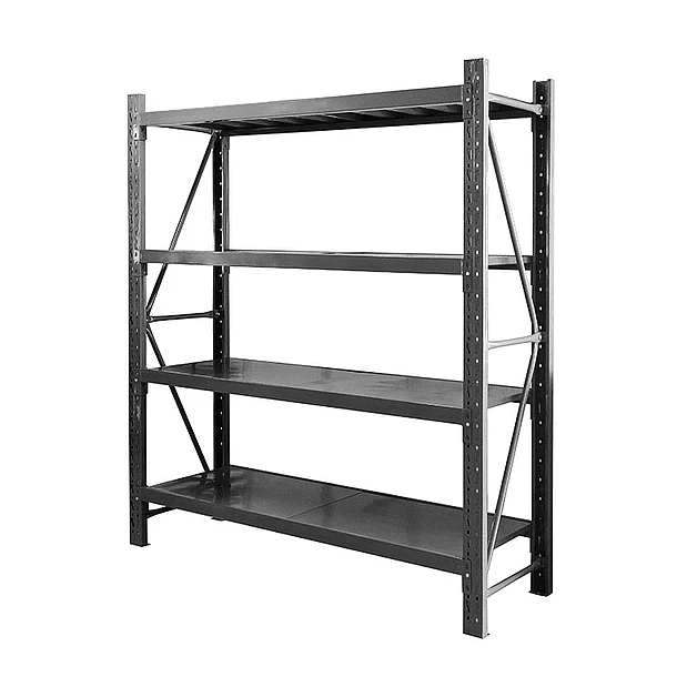 Rack Estante Metálico 200x50x200 - 600kg - Negro 