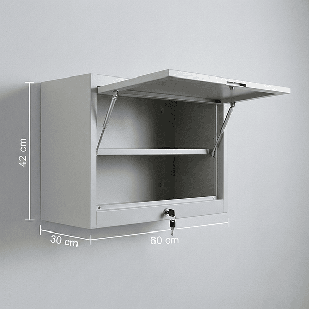 Gabinete Metálico Colgante Gris Cerrado 60x42x30 cm 5