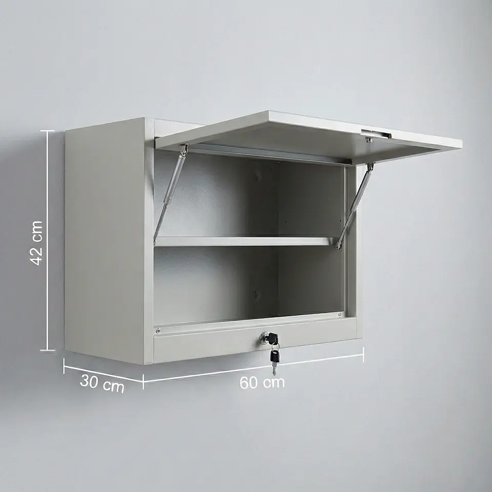 Gabinete Metálico Colgante Gris Cerrado 60x42x30 cm 5