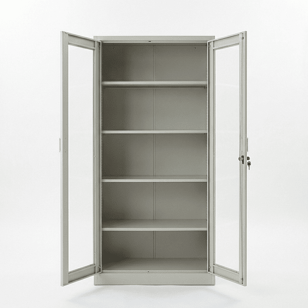 Estante Metálico Vitrina Gris 185x87x40 cm - 2 Puertas 4