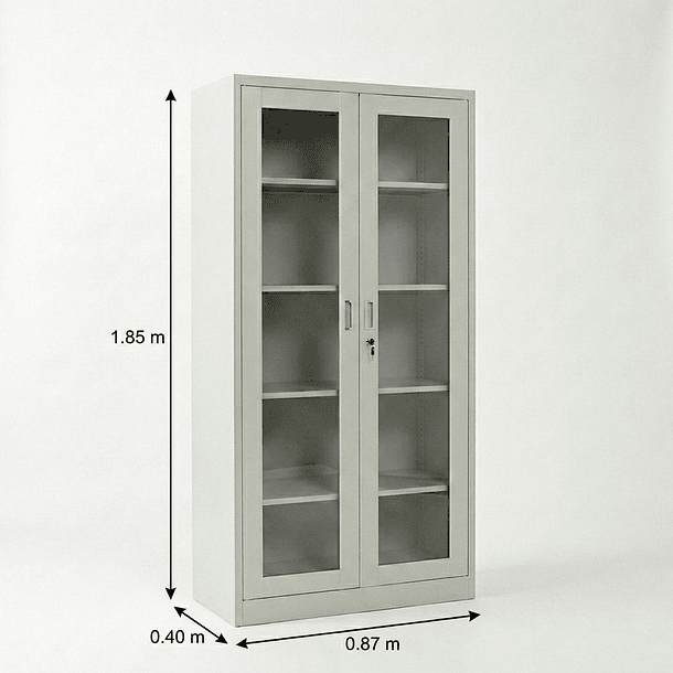 Estante Metálico Vitrina Gris 185x87x40 cm - 2 Puertas 5