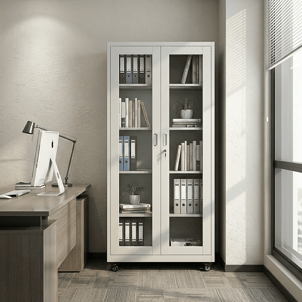 Estante Metálico Vitrina Gris 185x87x40 cm - 2 Puertas 7