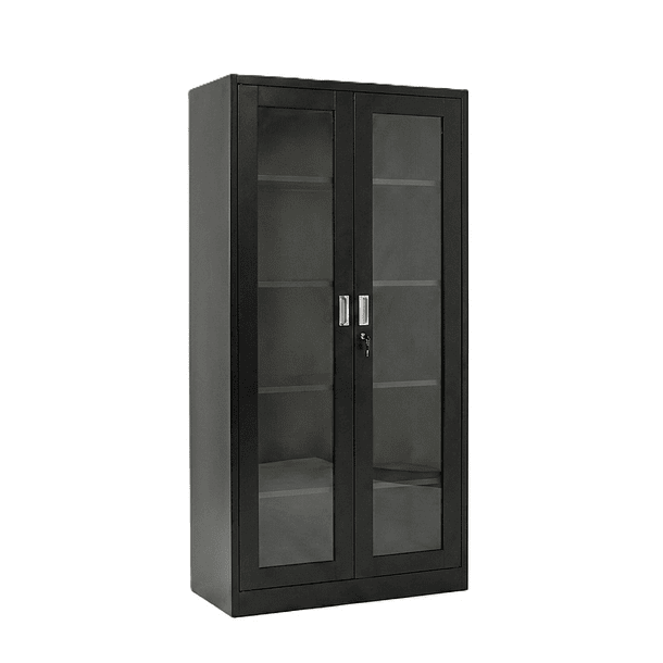 Estante Metálico Vitrina Negro 185x87x40 cm - 2 Puertas 3