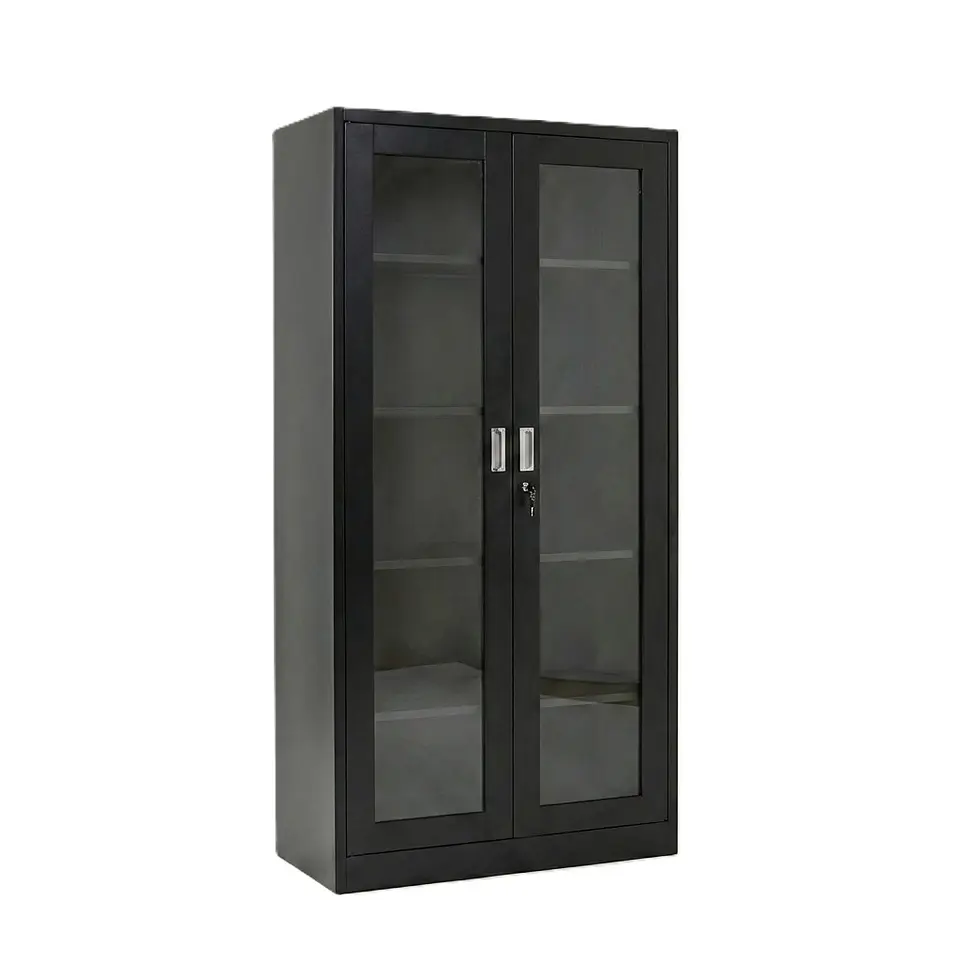 Estante Metálico Vitrina Negro 185x87x40 cm - 2 Puertas 3