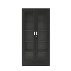 Estante Metálico Vitrina Negro 185x87x40 cm - 2 Puertas 1