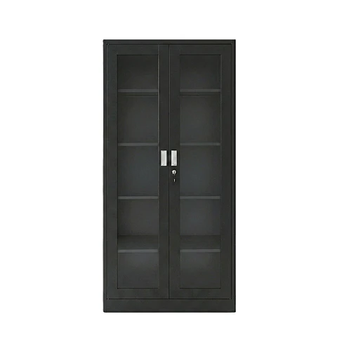 Estante Metálico Vitrina Negro 185x87x40 cm - 2 Puertas