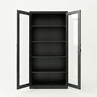 Estante Metálico Vitrina Negro 185x87x40 cm - 2 Puertas 4