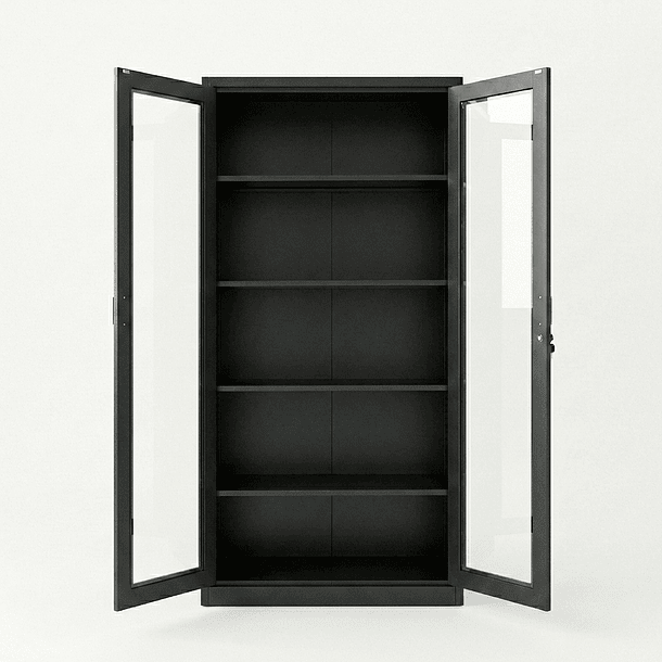 Estante Metálico Vitrina Negro 185x87x40 cm - 2 Puertas 4