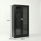 Estante Metálico Vitrina Negro 185x87x40 cm - 2 Puertas 5