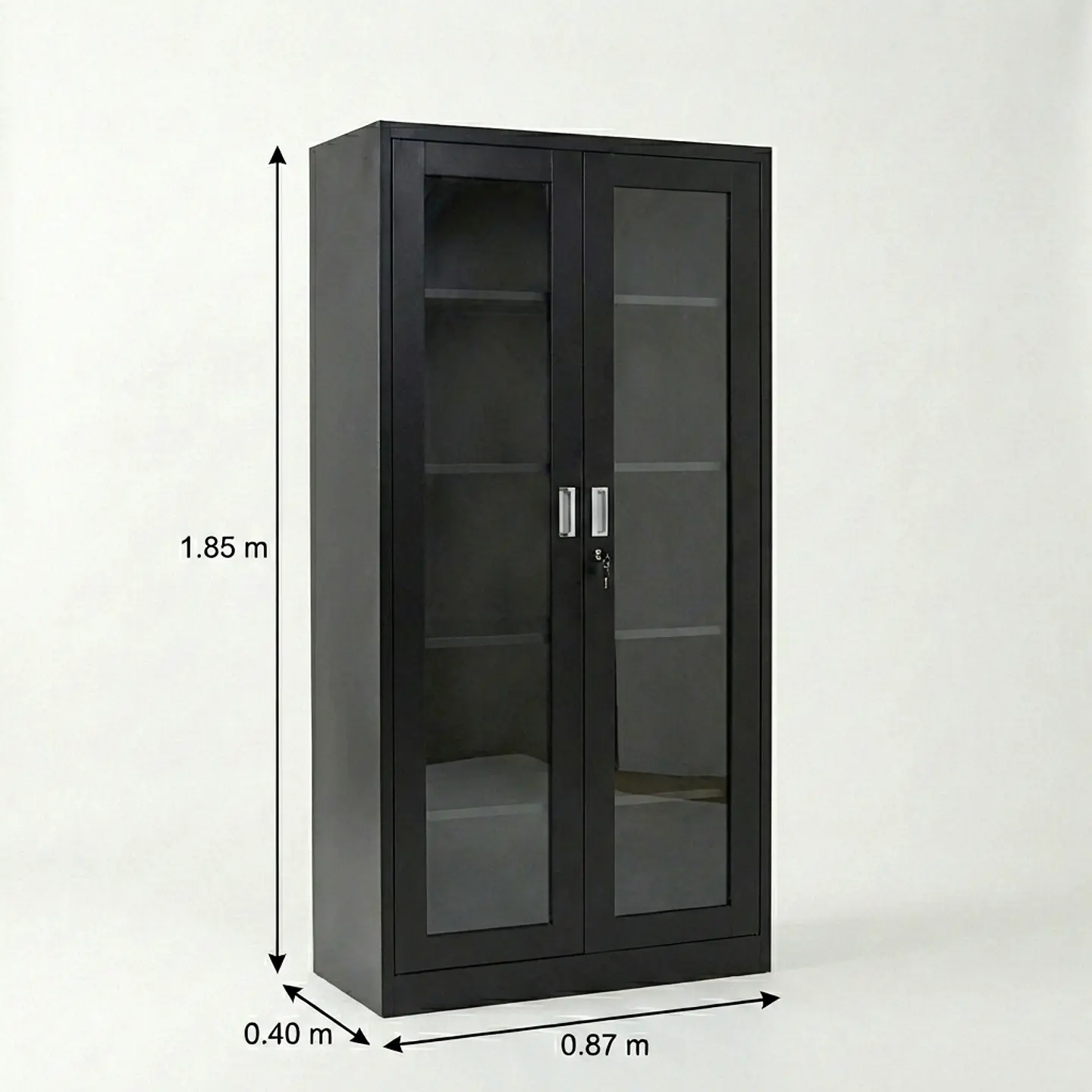 Estante Metálico Vitrina Negro 185x87x40 cm - 2 Puertas 5