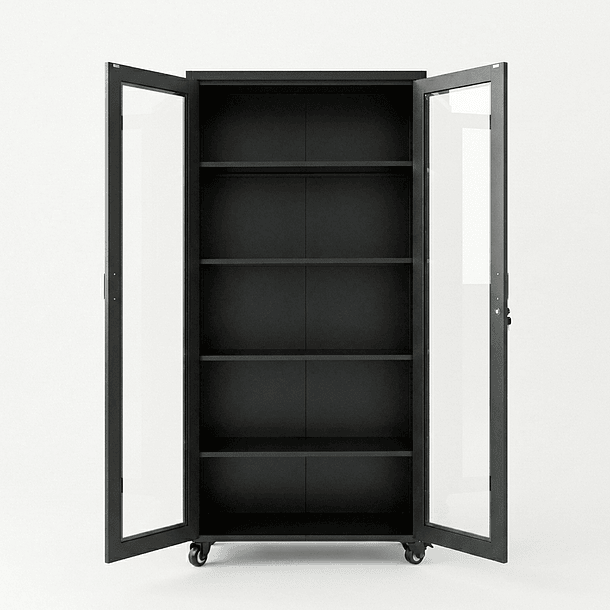 Estante Metálico Vitrina Negro 185x87x40 cm - 2 Puertas 7
