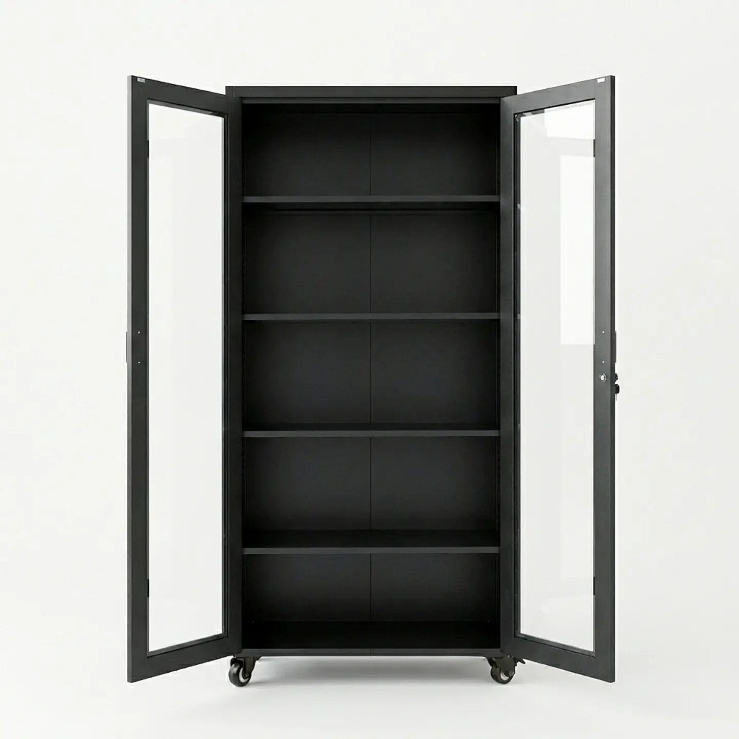 Estante Metálico Vitrina Negro 185x87x40 cm - 2 Puertas 7