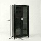 Estante Metálico Vitrina Negro 185x87x40 cm - 2 Puertas 8