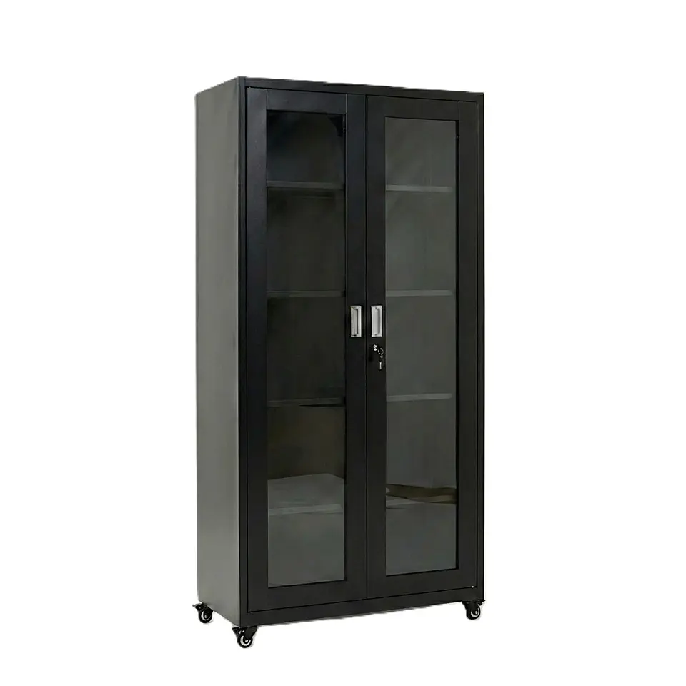 Estante Metálico Vitrina Negro 185x87x40 cm - 2 Puertas 11