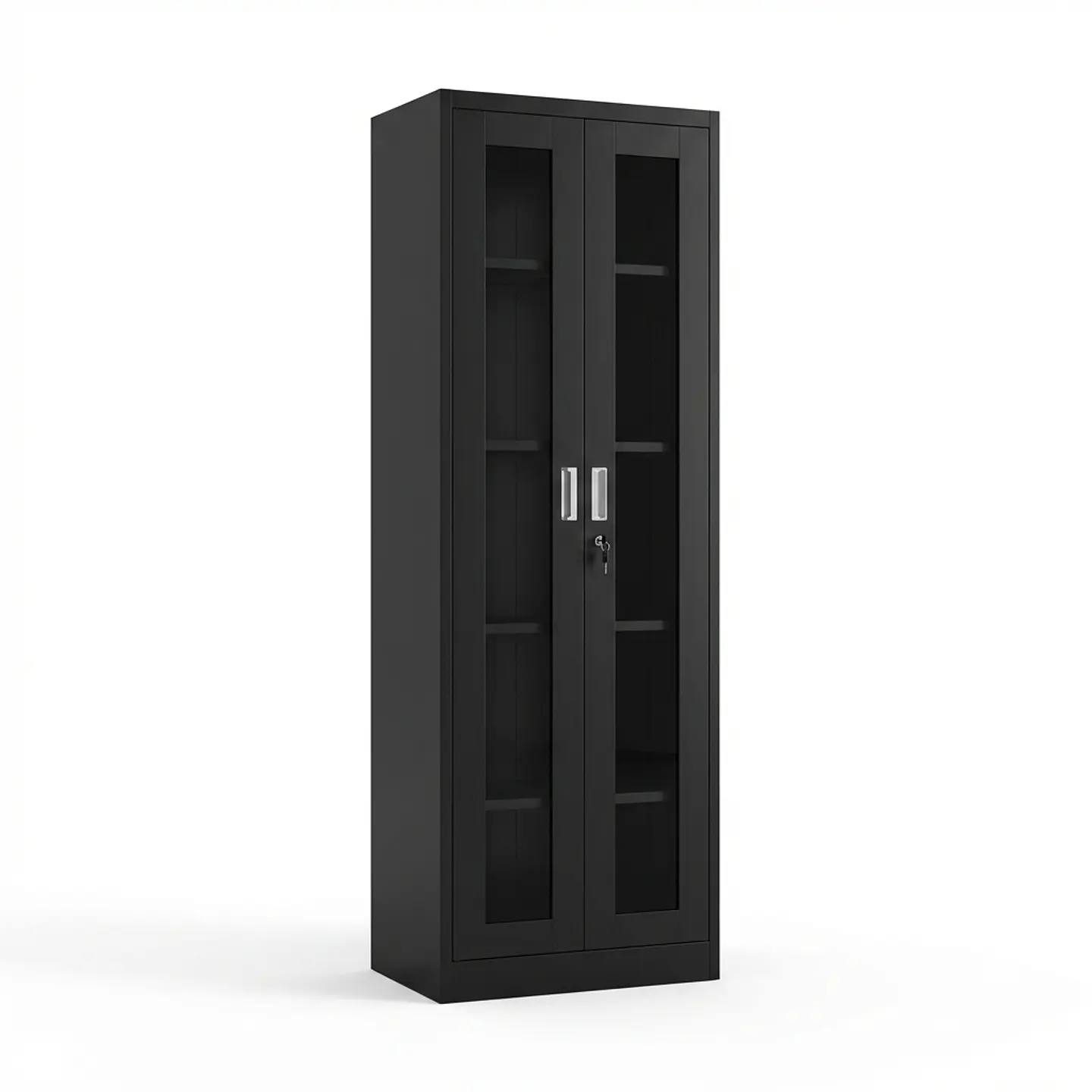 Estante Metálico Vitrina Negro 185x57x40 cm - 2 Puertas 1