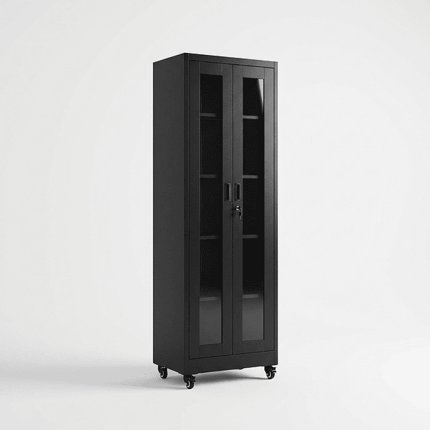 Estante Metálico Vitrina Negro 185x57x40 cm - 2 Puertas 5
