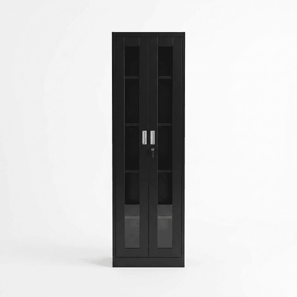 Estante Metálico Vitrina Negro 185x57x40 cm - 2 Puertas 3