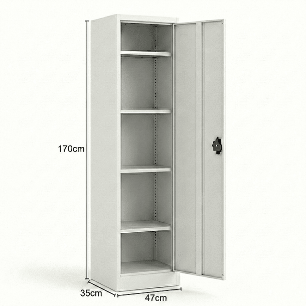 Estante Armario Metálico Cerrado 170x47x35 cm - 1 Puerta 4