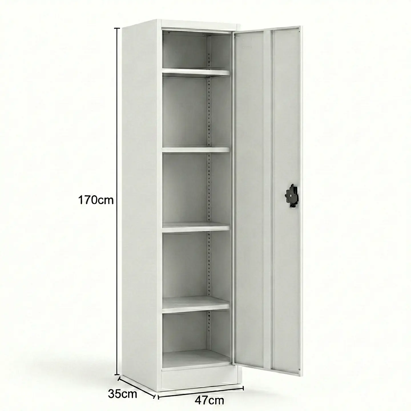 Estante Armario Metálico Cerrado 170x47x35 cm - 1 Puerta 4