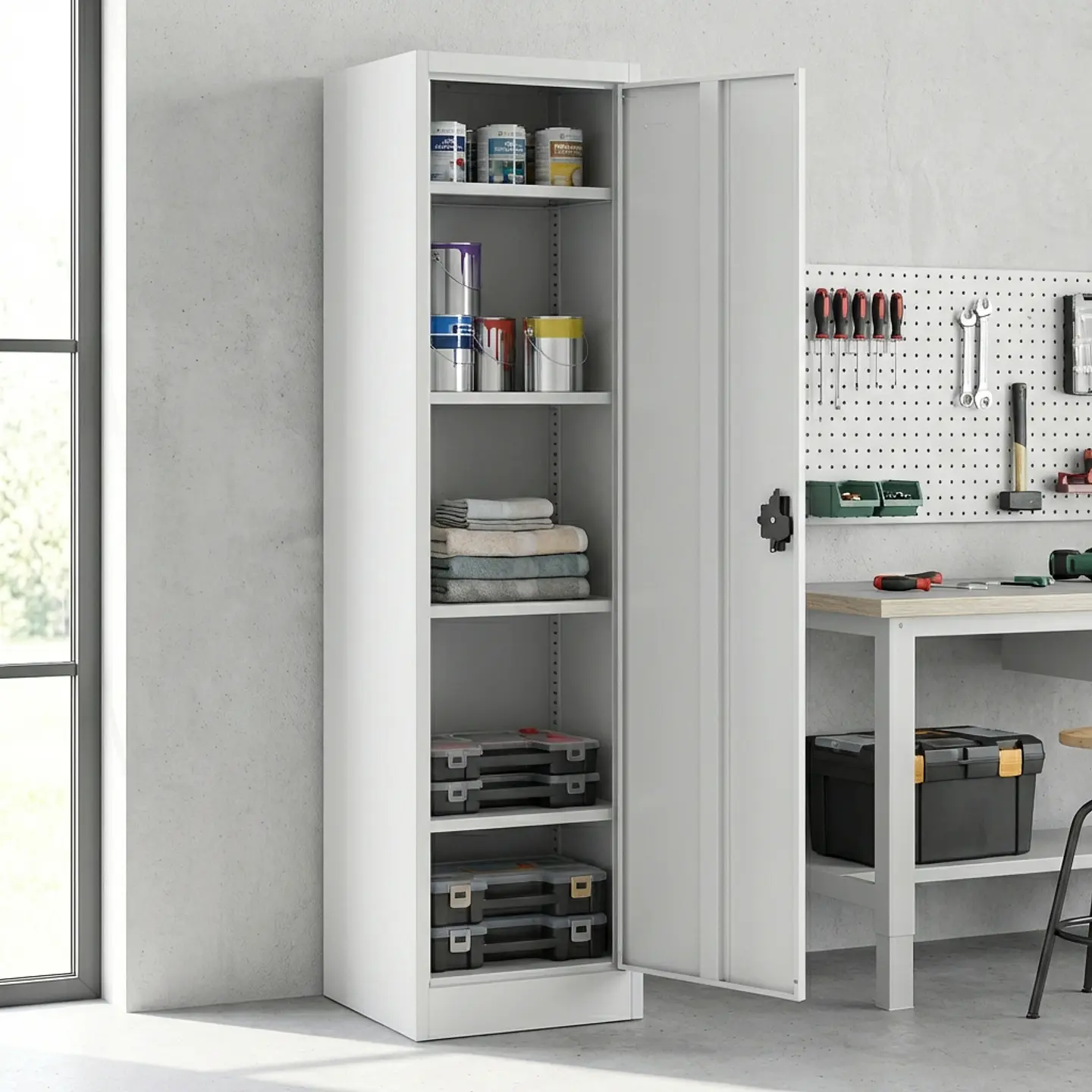 Estante Armario Metálico Cerrado 170x47x35 cm - 1 Puerta 6