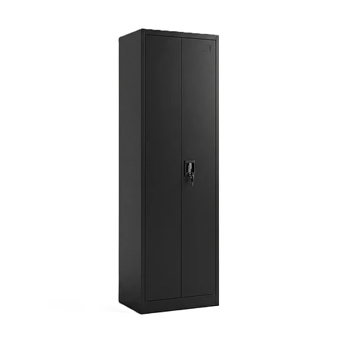 Estante Armario Metálico Cerrado Negro 185x57x40 cm - 2 Puertas