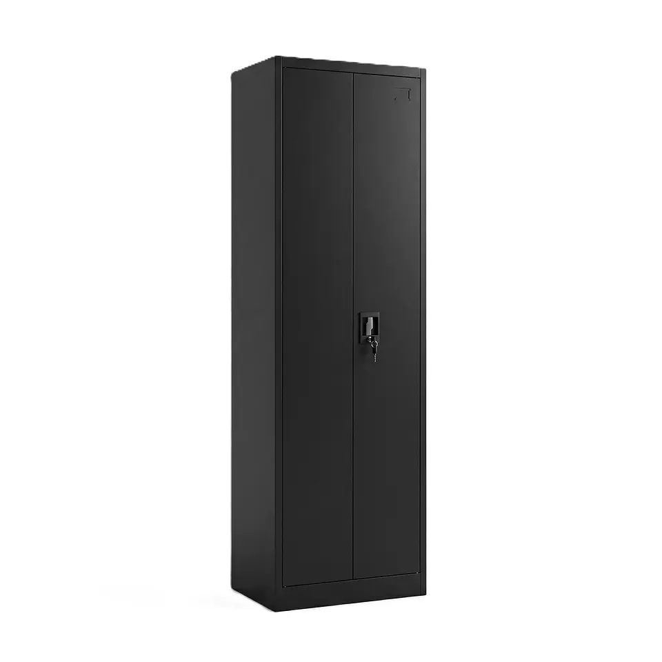 Estante Armario Metálico Cerrado Negro 185x57x40 cm - 2 Puertas 1