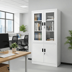 Estante Metálico Vitrina 185x87x40 cm - 4 Puertas