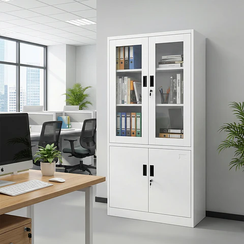 Estante Metálico Vitrina 185x87x40 cm - 4 Puertas