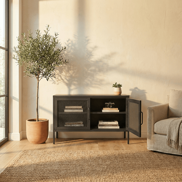 Aparador Arrimo Metálico Malla - color negro 4