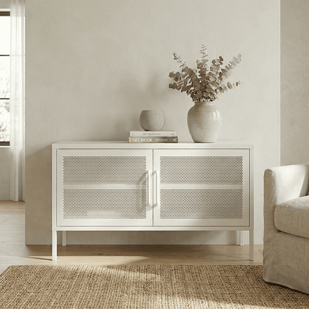 Aparador Arrimo Metálico Malla - color blanco 3