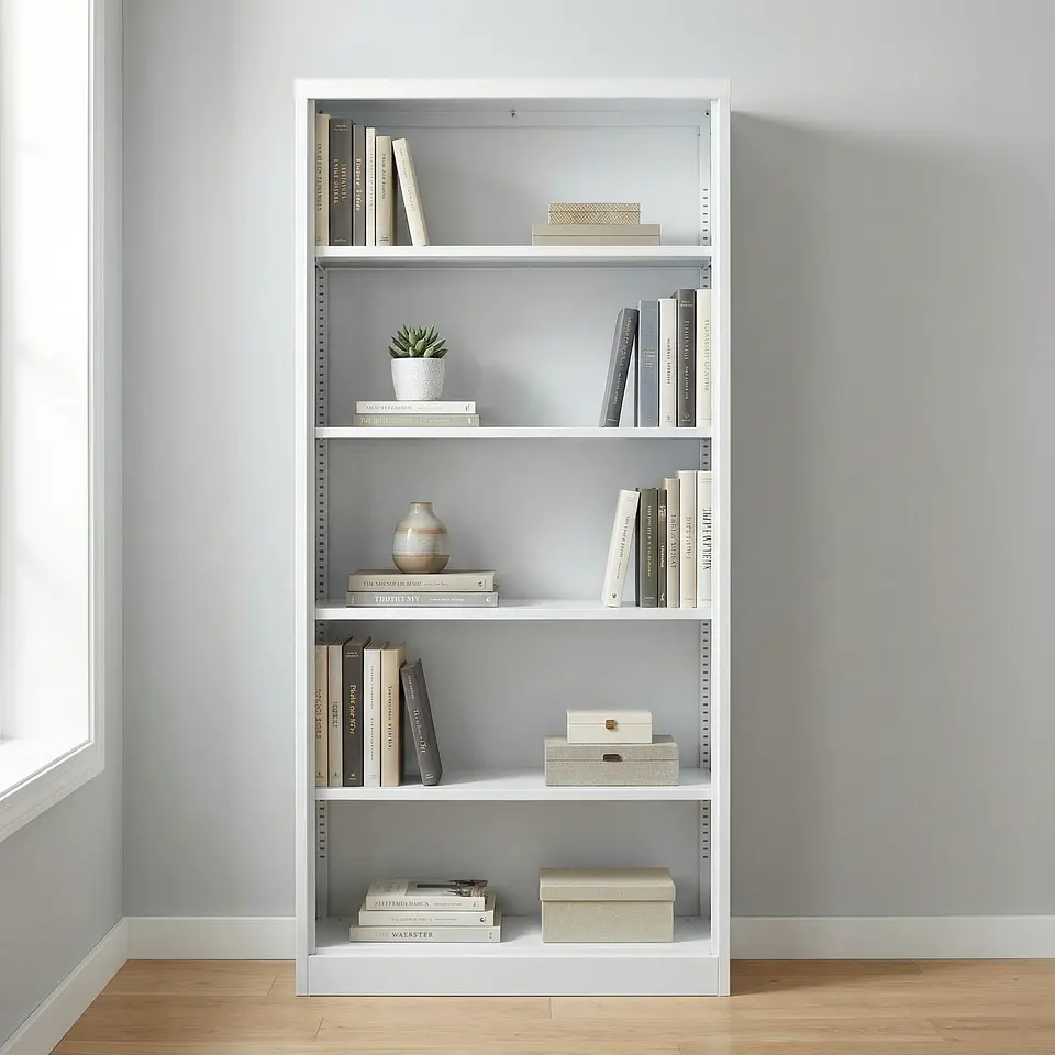 Estante Librero Metálico Blanco - 185x87x40 cm 2