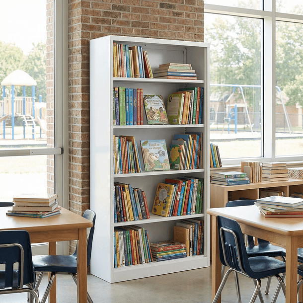 Estante Librero Metálico Blanco - 185x87x40 cm 5