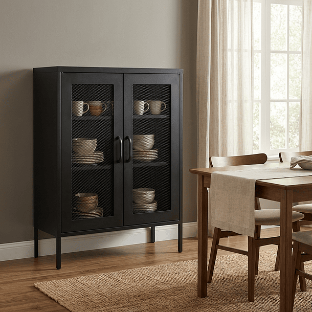 Aparador Arrimo Rejilla Metálica - color negro 5