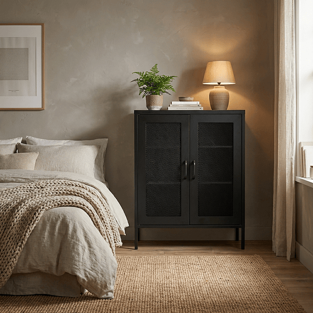 Aparador Arrimo Rejilla Metálica - color negro 6