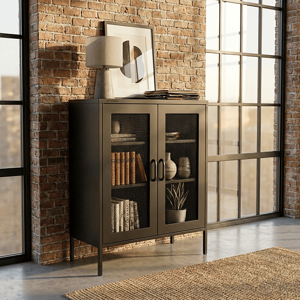 Aparador Arrimo Rejilla Metálica - color negro 8