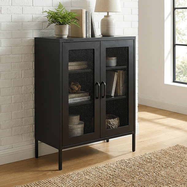 Aparador Arrimo Rejilla Metálica - color negro 9