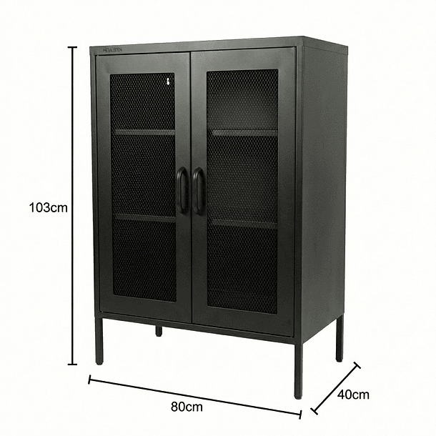 Aparador Arrimo Rejilla Metálica - color negro 12