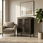 Aparador Arrimo Rejilla Metálica - color negro 11