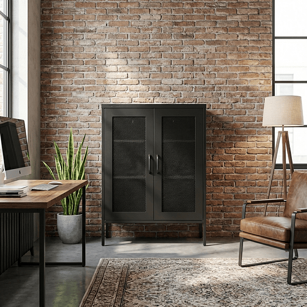 Aparador Arrimo Rejilla Metálica - color negro 10