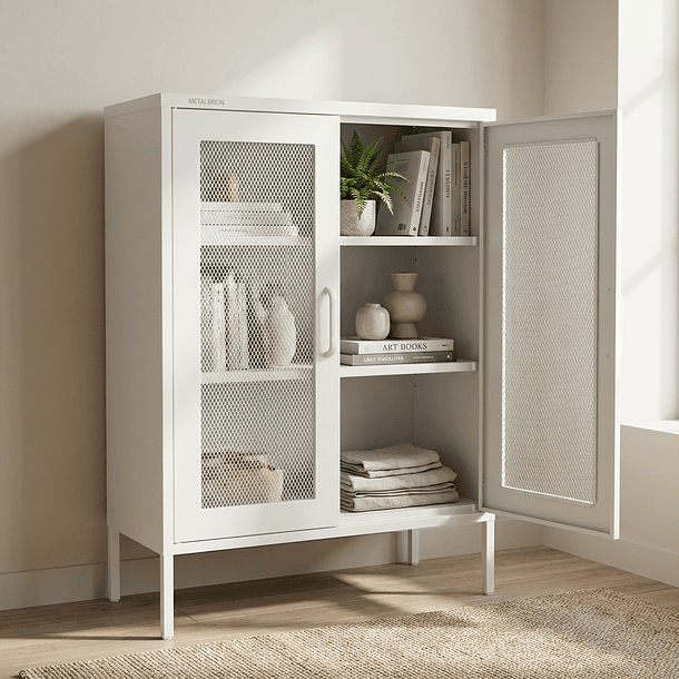 Aparador Arrimo Rejilla Metálica - color blanco 5