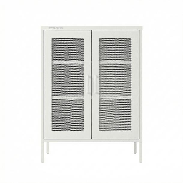 Aparador Arrimo Rejilla Metálica - color blanco 1