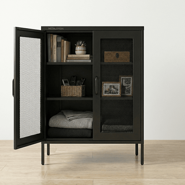 Aparador Arrimo Rejilla Metálica - color negro 2