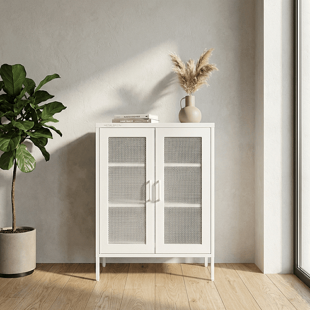 Aparador Arrimo Rejilla Metálica - color blanco 6